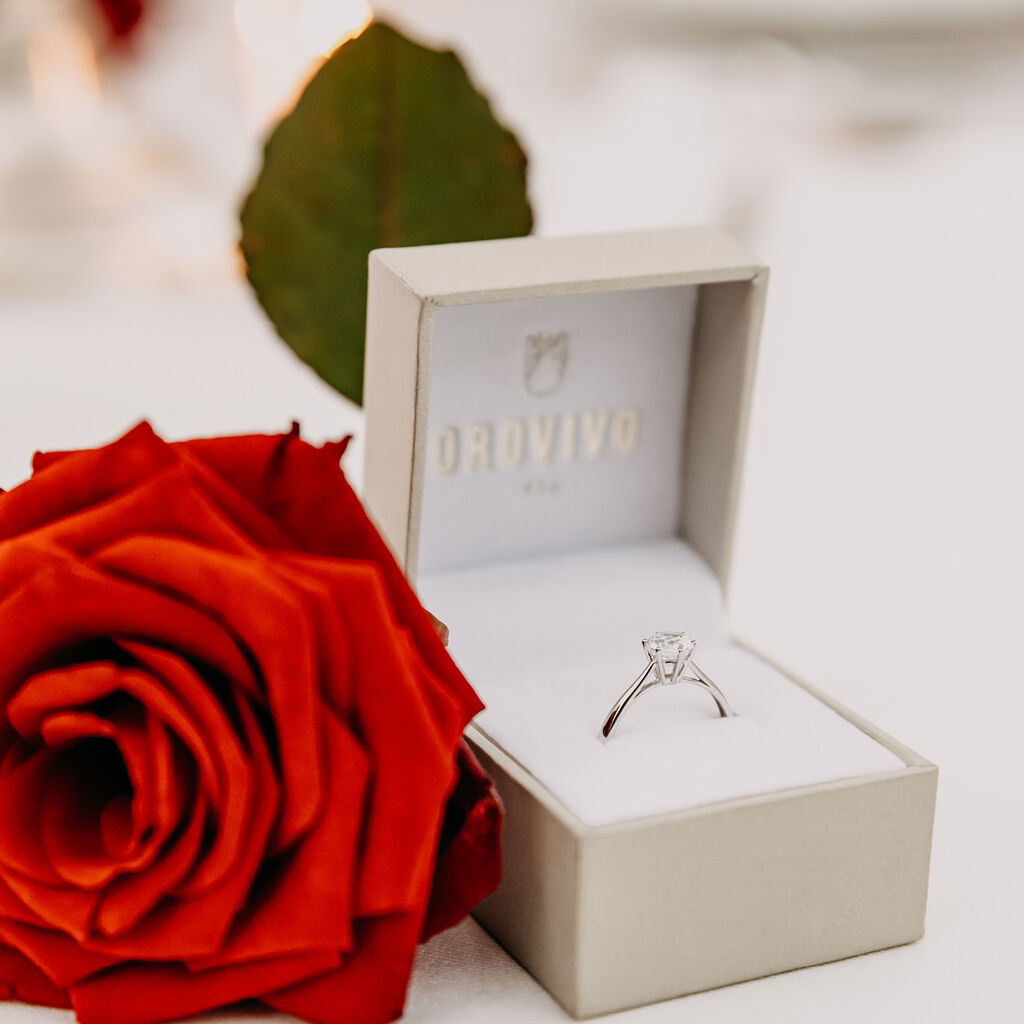 Solitaire Or Blanc Laurian Oxyde De Zirconium Blanc - Bagues solitaires Femme | Histoire d’Or