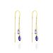 Boucles D'oreilles Pendantes Terence Or Jaune Amethyste