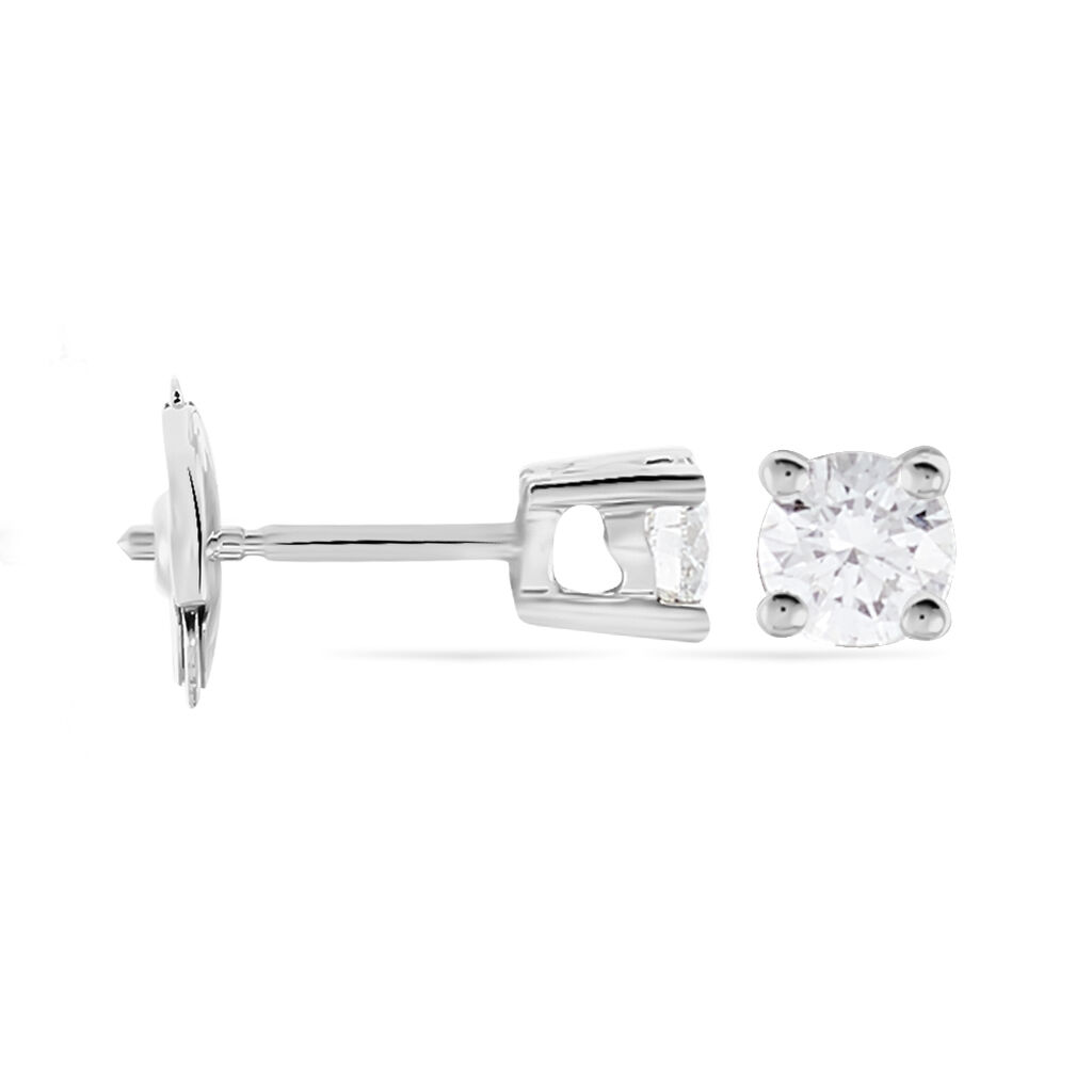 Boucles D'oreilles Puces Victoria Or Blanc Diamant - Clous d'oreilles Femme | Histoire d&rsquo;Or
