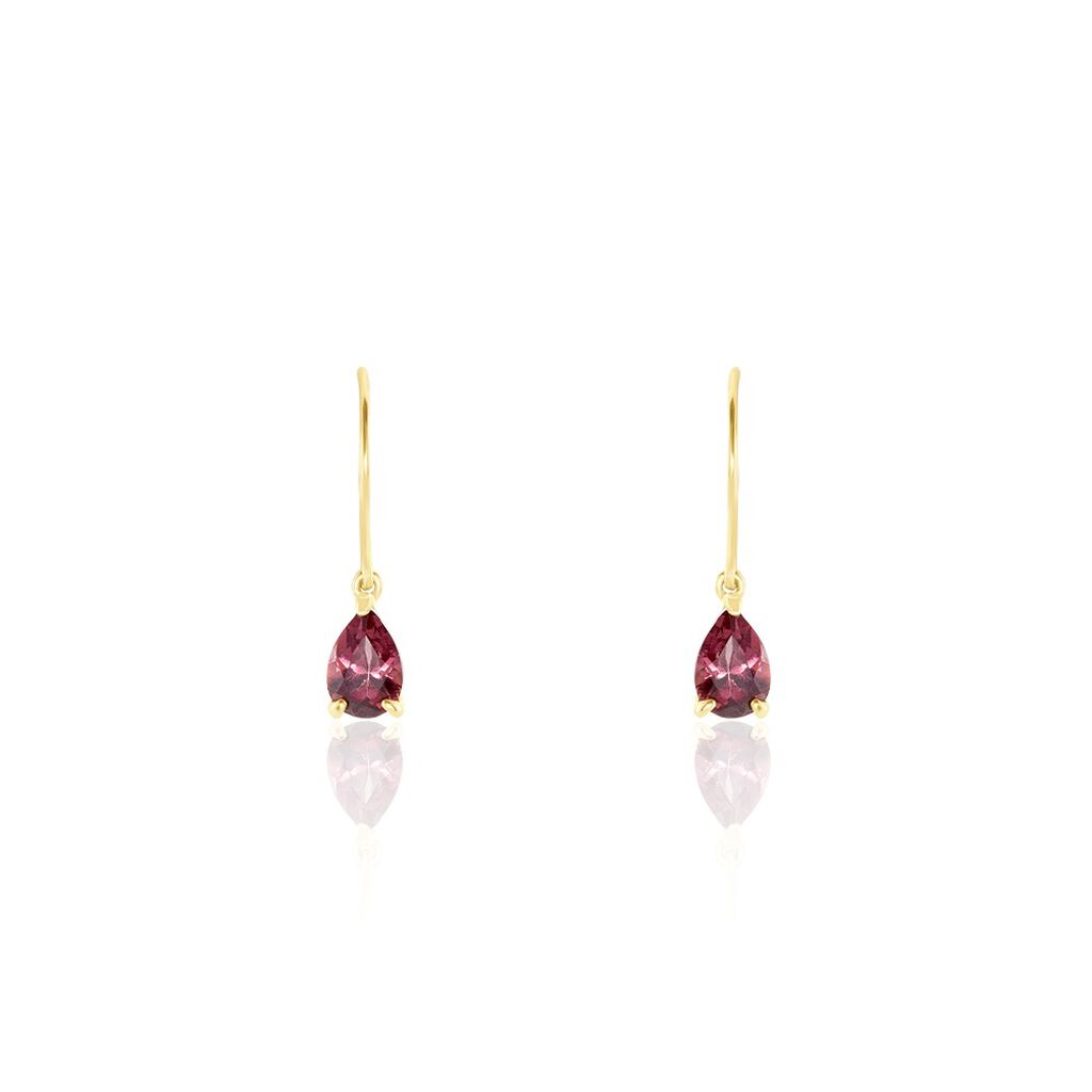 Boucles D'oreilles Puces Rhodolite Fever Or Jaune Rhodolite - Boucles d'oreilles pendantes Femme | Histoire d’Or