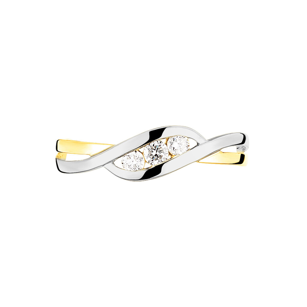 Bague Callie Or Bicolore Diamant - Bagues avec pierre Femme | Histoire d’Or
