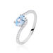Bague Loriane Or Blanc Topaze Et Oxyde De Zirconium - Bagues solitaires Femme | Histoire d’Or