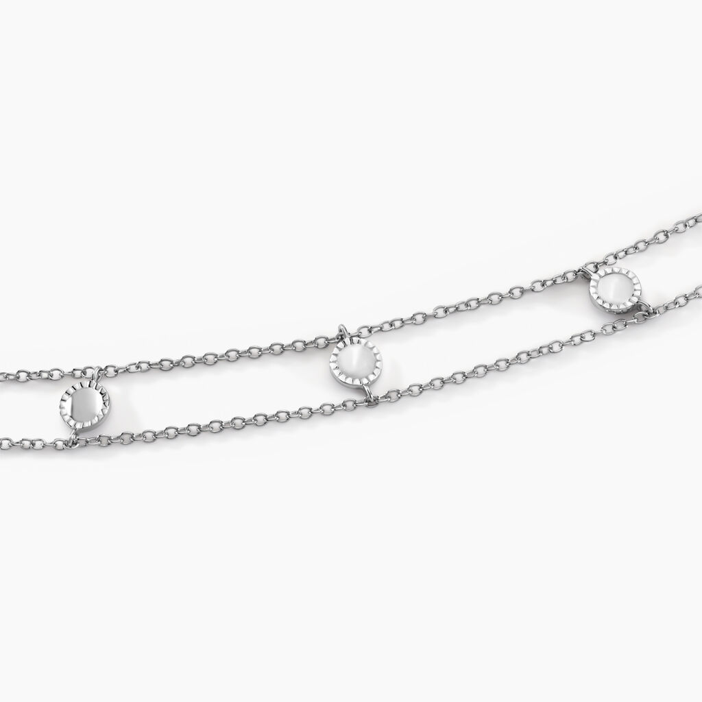 Collier Sixties Argent Blanc - Ras de cou Femme | Histoire d&rsquo;Or