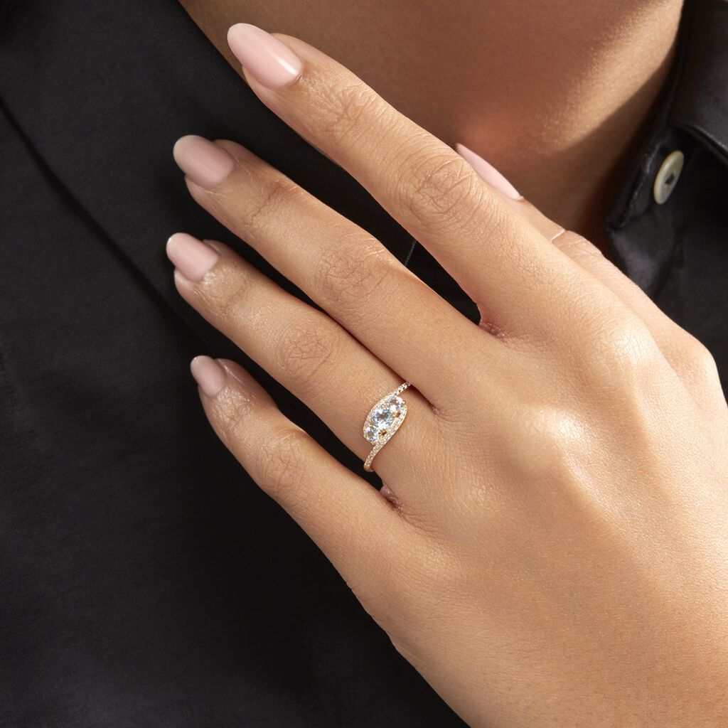 Bague Chloe Or Jaune Topaze Et Oxyde De Zirconium - Bagues solitaires Femme | Histoire d’Or