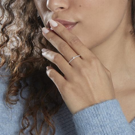 Bague Solitaire Hemera Or Blanc Diamant - Bagues solitaires Femme | Histoire d’Or