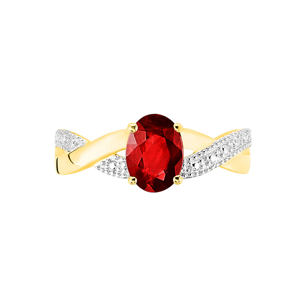 Bague Candice Or Jaune Grenat - Bagues solitaires Femme | Histoire d’Or