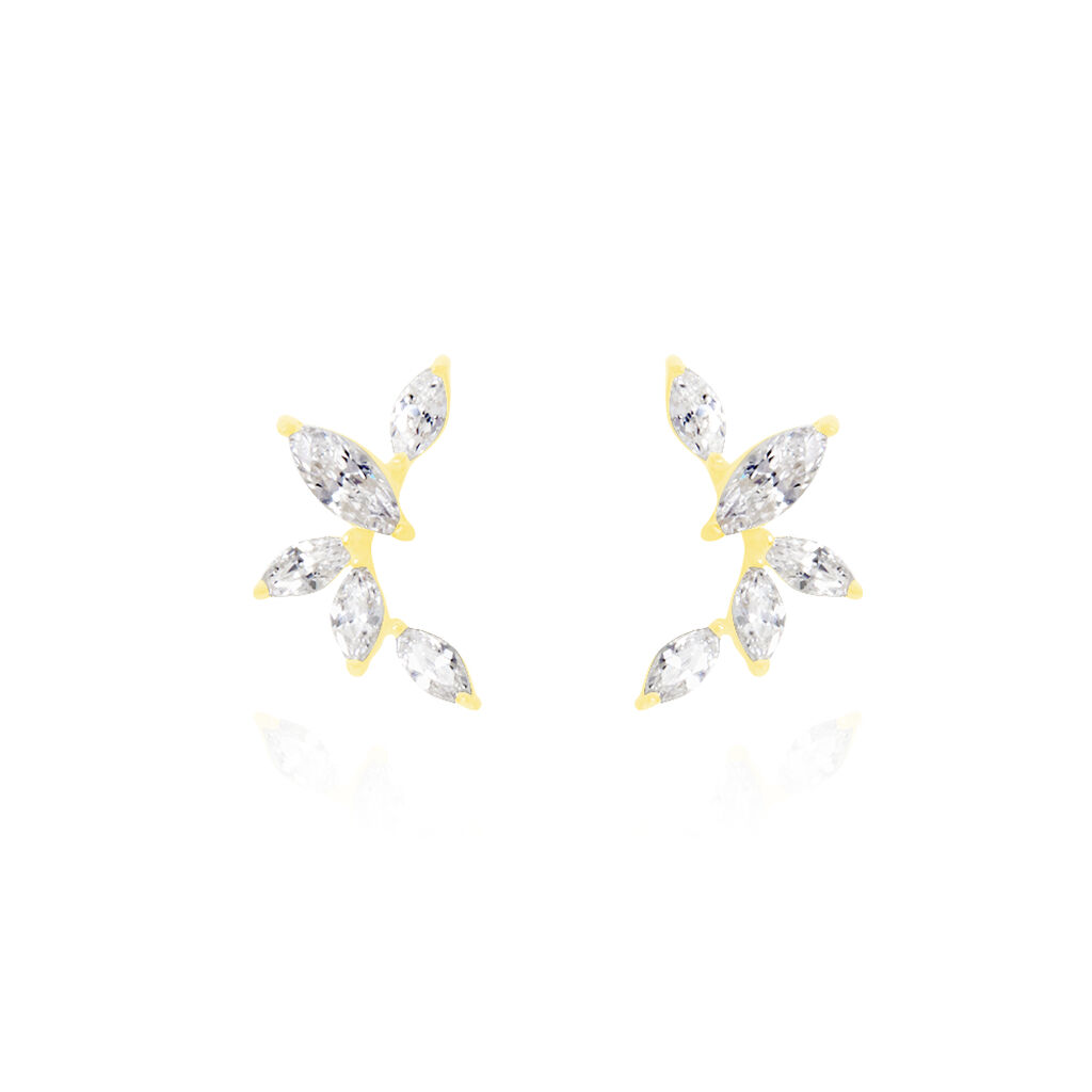 Boucles D'oreilles Barrettes Youssa Barrettes 5 Or Jaune Oxydes - Boucles d'oreilles pendantes Femme | Histoire d’Or