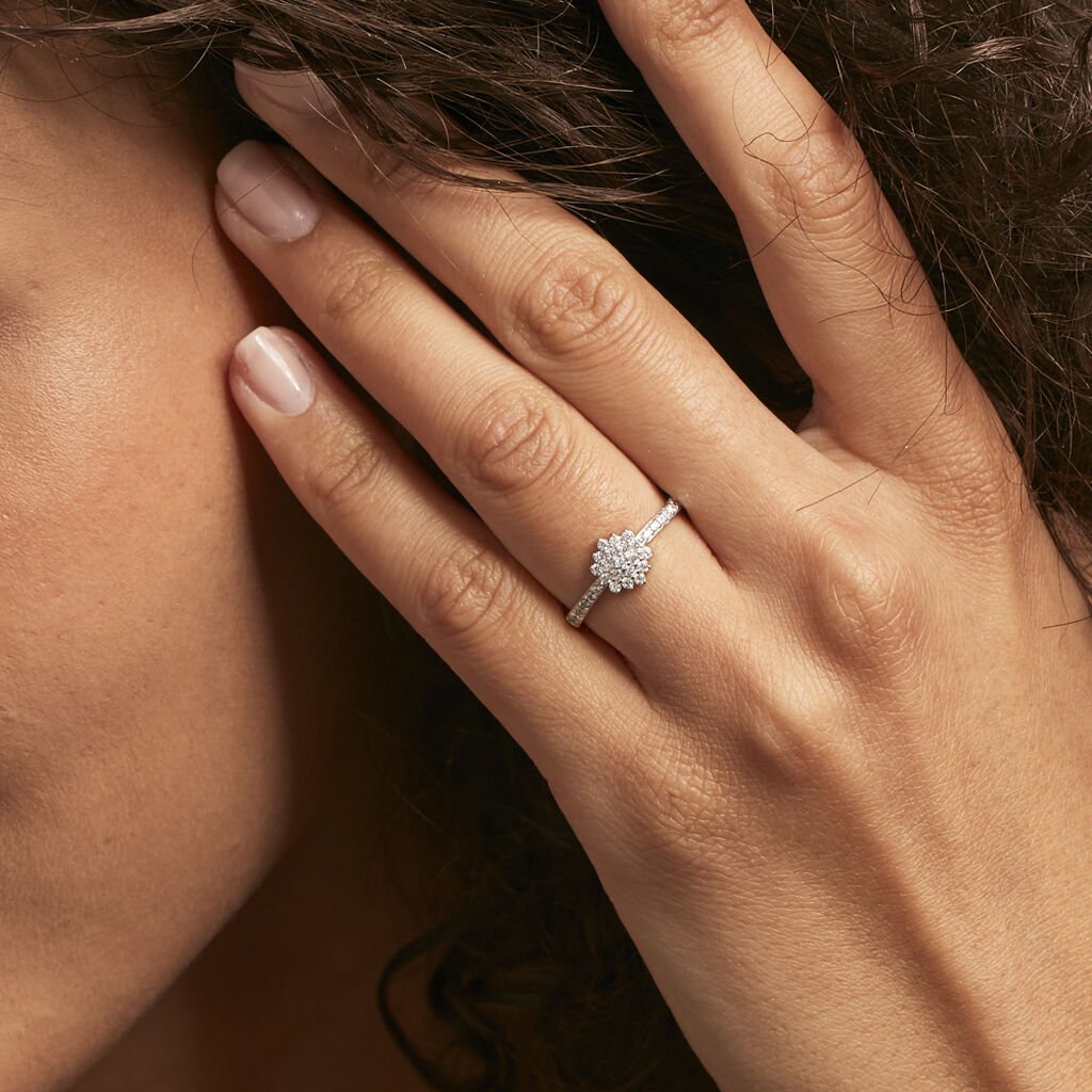 Bague Garoune Argent Blanc Oxyde De Zirconium - Bagues avec pierre Femme | Histoire d’Or