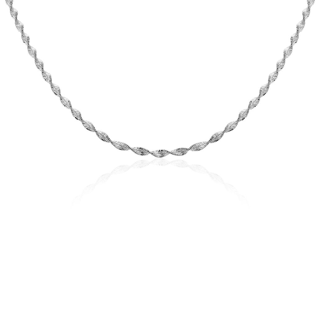 Collier Ciana Torsade Diamante Argent Blanc - Chaines Femme | Histoire d’Or