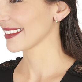Boucles D'oreilles Pendantes France-marie Coeur Or Jaune - Boucles d'oreilles pendantes Enfant | Histoire d’Or
