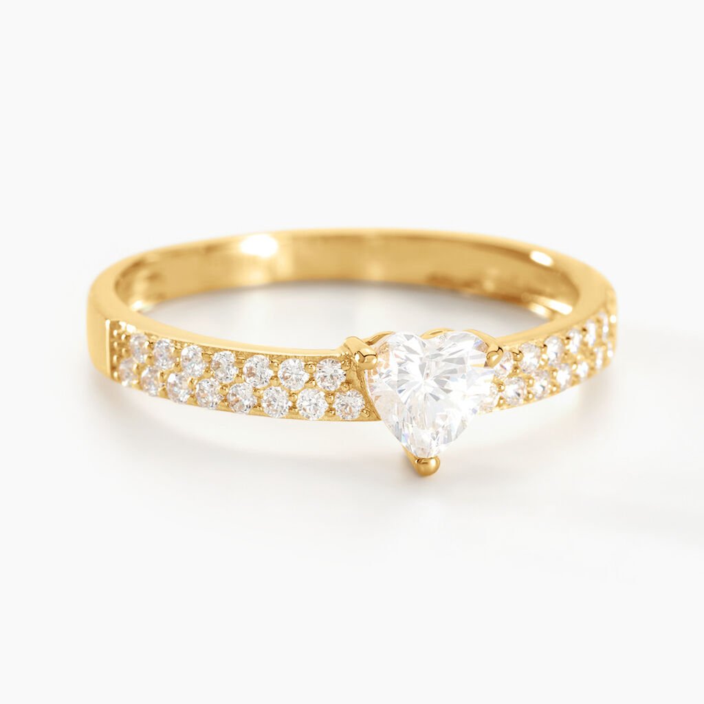 Bague Monelle Or Jaune Oxyde De Zirconium - Bagues solitaires Femme | Histoire d&rsquo;Or