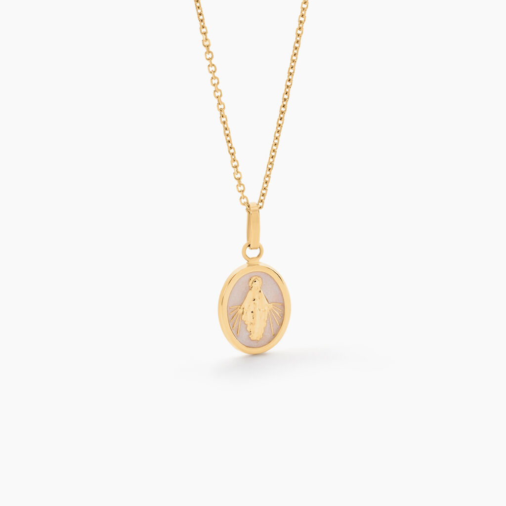 Pendentif Santos Or Jaune - Pendentifs Baptême Famille | Histoire d’Or
