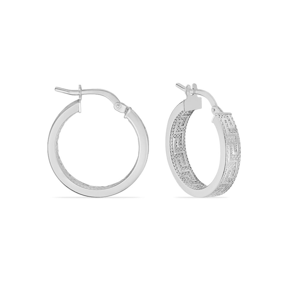Créoles Ugenie Or Blanc - Boucles d'oreilles créoles Femme | Histoire d’Or