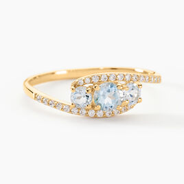 Bague Chloe Or Jaune Topaze Et Oxyde De Zirconium - Bagues solitaires Femme | Histoire d’Or