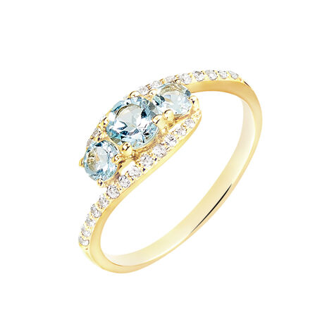Bague Chloe Or Jaune Topaze Et Oxyde De Zirconium - Bagues solitaires Femme | Histoire d’Or