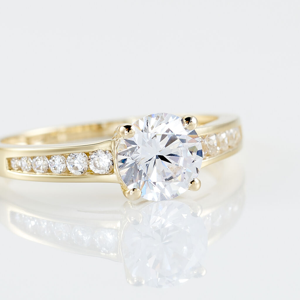 Bague Solitaire Or Jaune Oxyde De Zirconium - Bagues solitaires Femme | Histoire d&rsquo;Or