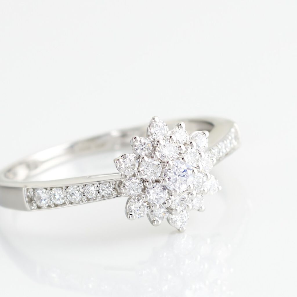 Bague Chouchou Platine Blanc Diamant - Bagues avec pierre Femme | Histoire d’Or