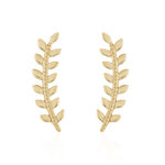 Boucles D'oreilles Grimpantes Folia Plaqu&eacute; Or Jaune - Boucles d'oreilles fantaisie Femme | Histoire d&rsquo;Or