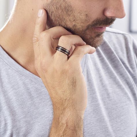 Bague Acier Rose - Bagues fantaisie Homme | Histoire d’Or