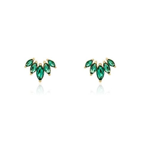 Boucles D'oreilles Puces Amazonia Plaqué Or Jaune Oxyde De Zirconium - Boucles d'oreilles fantaisie Femme | Histoire d’Or