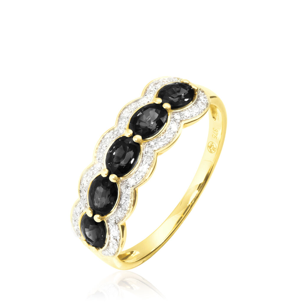 Bague Margaux Or Jaune Onyx Et Diamant - Bagues avec pierre Femme | Histoire d’Or