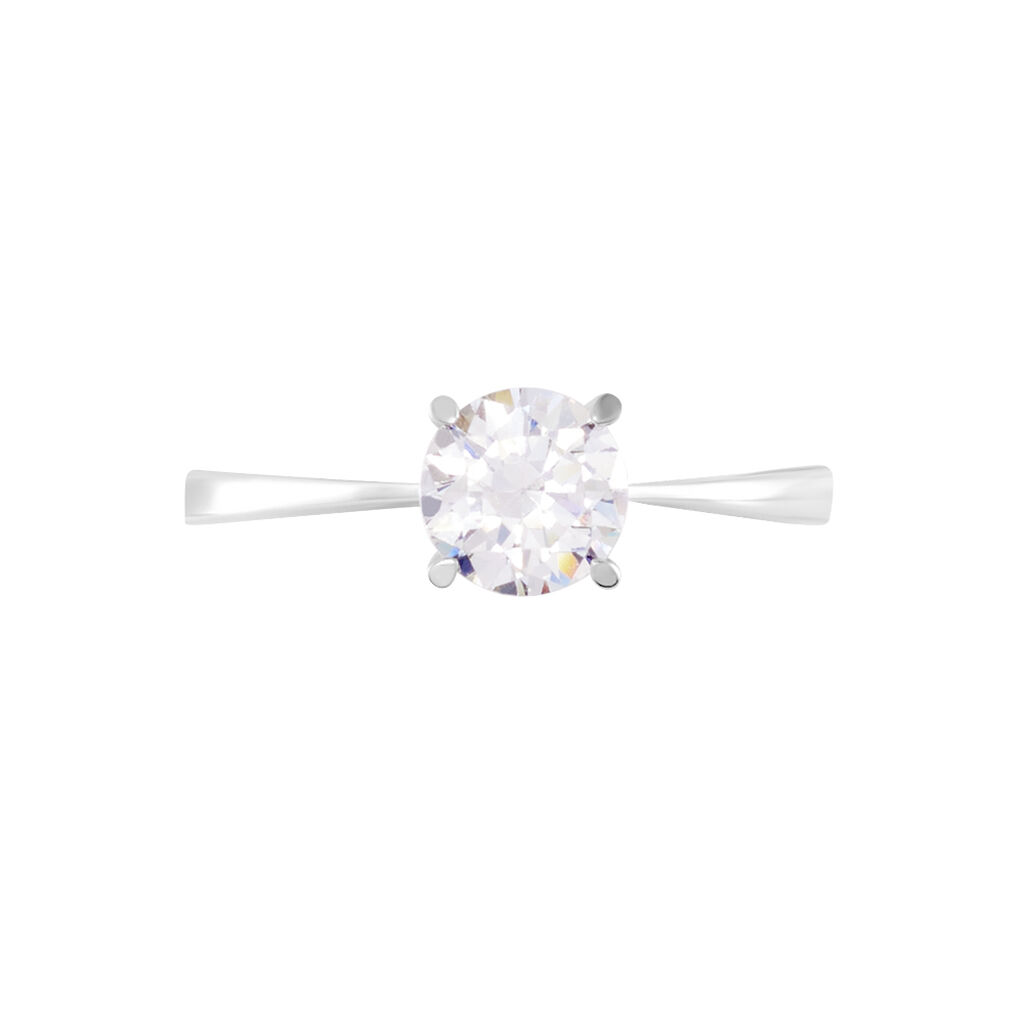 Solitaire Abriel Or Blanc Oxyde De Zirconium - Bagues solitaires Femme | Histoire d’Or