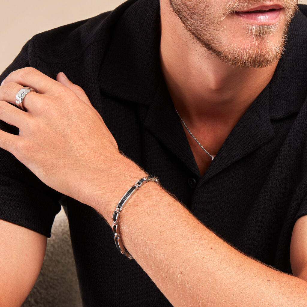 Bracelet Dax Acier Tricolore Oxyde De Zirconium - Bracelets Homme | Histoire d’Or