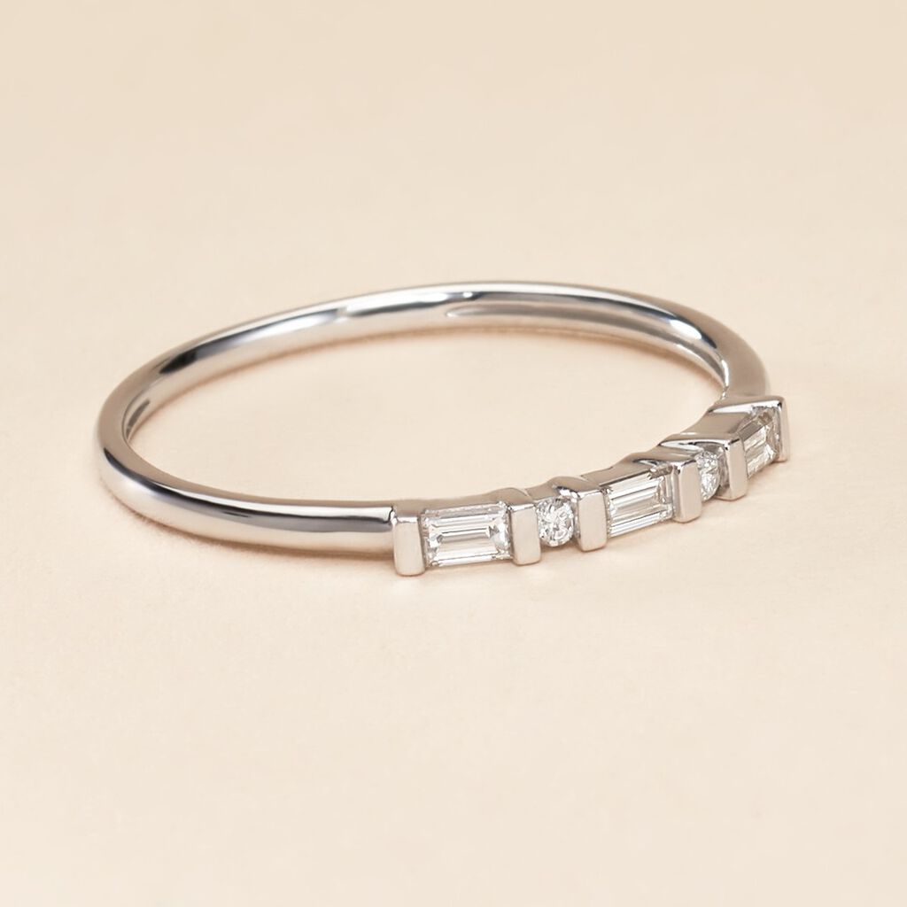 Bague 1986 Or Blanc Diamant - Bagues avec pierre Femme | Histoire d’Or