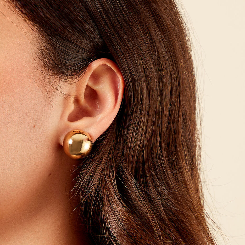 Bijoux D'oreilles Perles Solaires Acier Jaune - Collection Eté Femme | Histoire d’Or