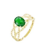 Bague Tina Or Jaune Emeraude Et Diamant - Bagues solitaires Femme | Histoire d&rsquo;Or