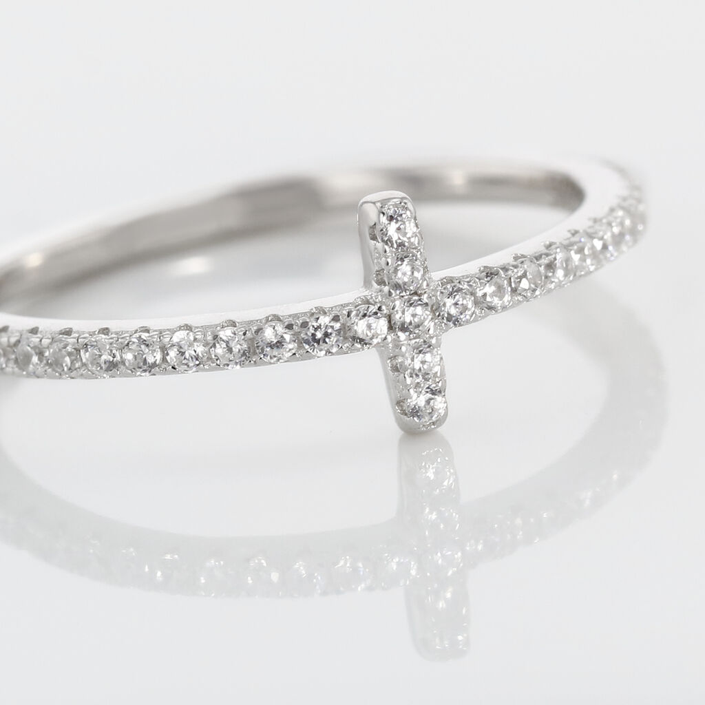 Bague Biche Argent Blanc Oxyde De Zirconium - Bagues avec pierre Femme | Histoire d&rsquo;Or