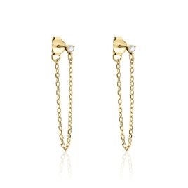 Boucles D'oreilles Pendantes Plaqué Or Lienard Oxydes De Zirconium - Boucles d'oreilles fantaisie Femme | Histoire d’Or
