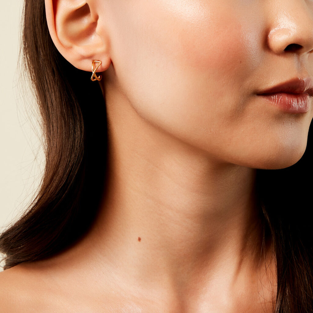 Cr&eacute;oles Zya Plaqu&eacute; Or Jaune - Boucles d'oreilles cr&eacute;oles Femme | Histoire d&rsquo;Or