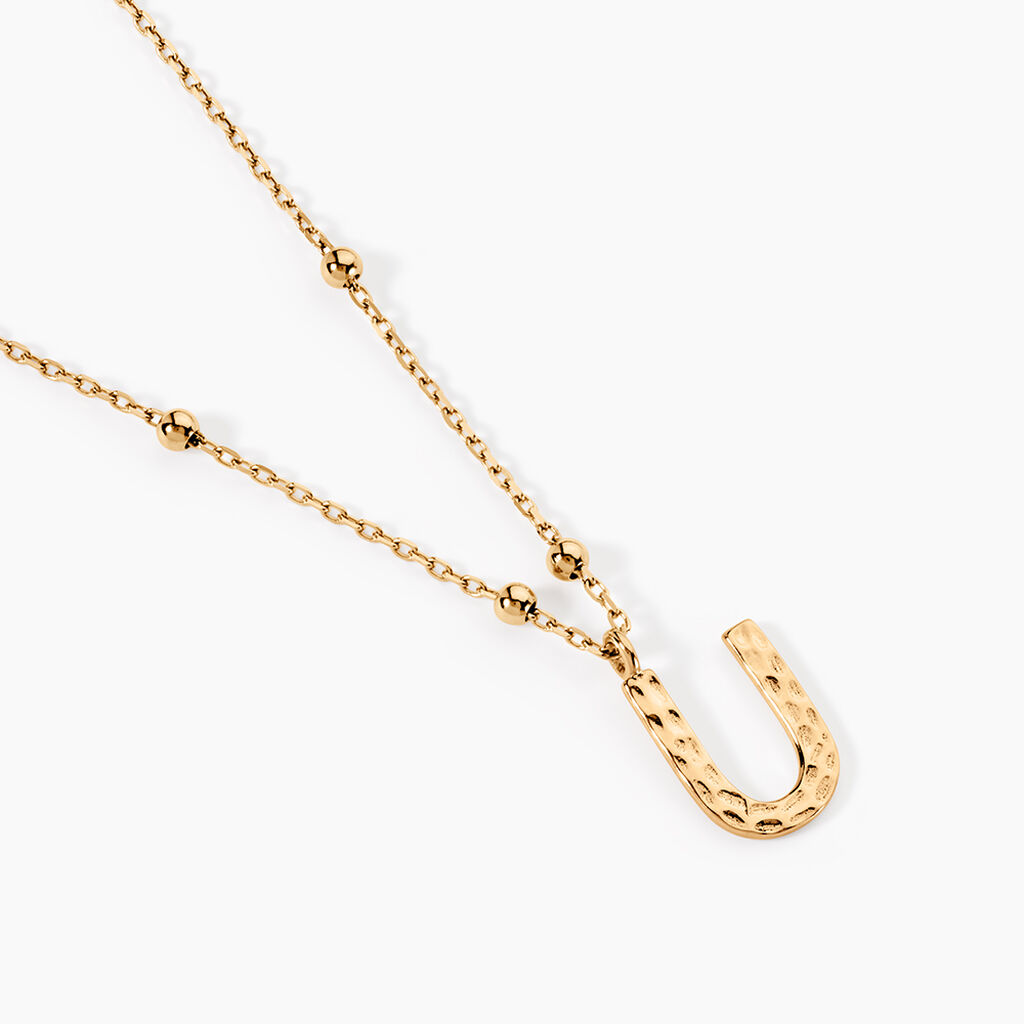 Collier Plaqu&eacute; Or Jaune Lettra - Colliers fantaisie Femme | Histoire d&rsquo;Or