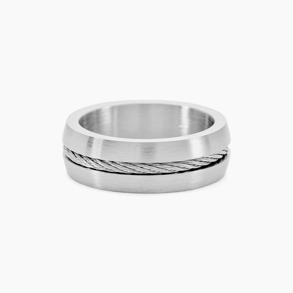 Bague Sam Acier Blanc - Bagues fantaisie Homme | Histoire d’Or