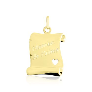 Pendentif Irenca Message Parchemin Or Jaune Pendentif Irenca Message Parchemin Or Jaune