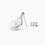 Boucles D'oreilles Pendantes Loren Argent Blanc Perle De Culture - Boucles d'oreilles fantaisie Femme | Histoire d&rsquo;Or