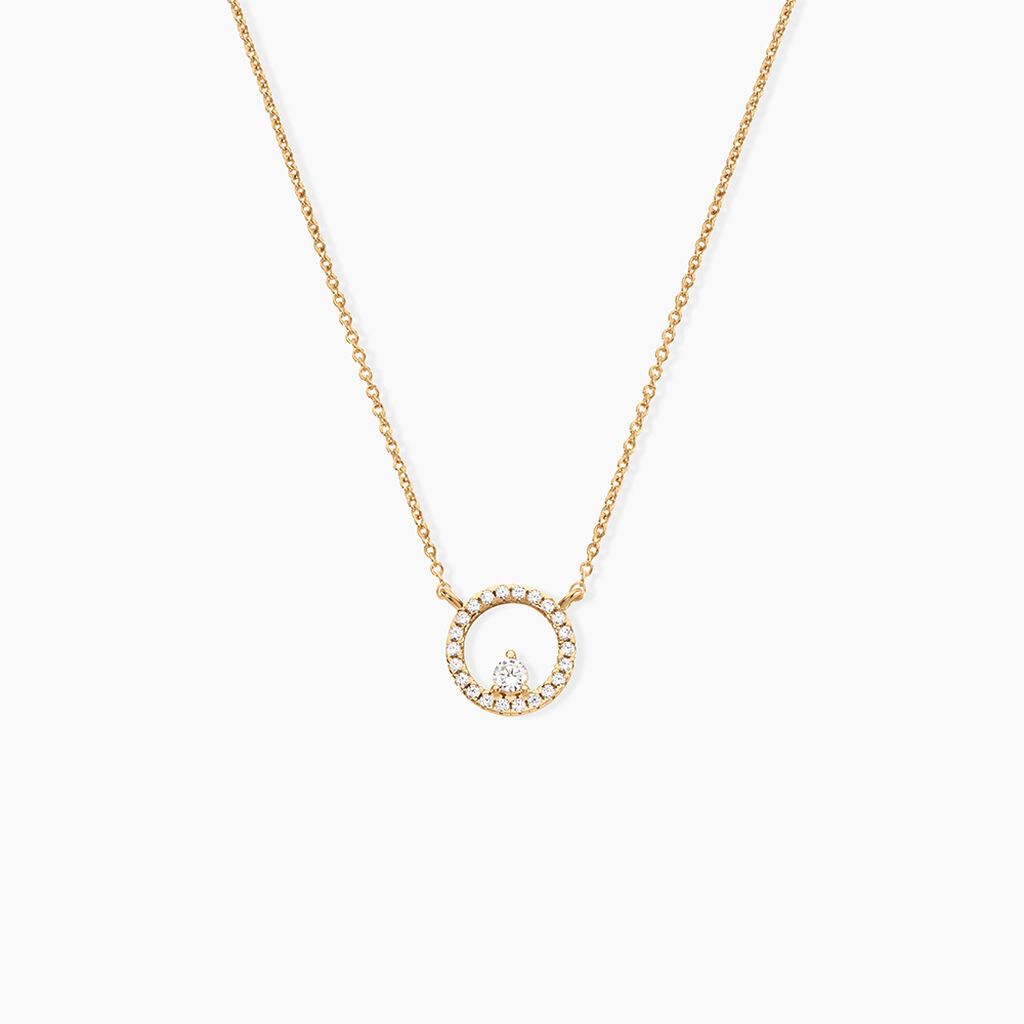 Collier Plaqu&eacute; Or Lila Oxydes De Zirconium - Id&eacute;es cadeaux Femme | Histoire d&rsquo;Or