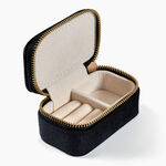 Boite &agrave; Bijou Tissu Noir - Id&eacute;es cadeaux Famille | Histoire d&rsquo;Or