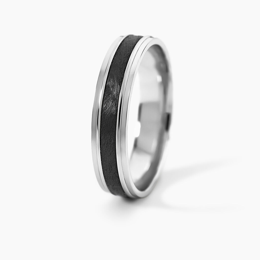 Alliance Camille Ruban Plat Or Blanc - Alliances 18 carats Unisex | Histoire d&rsquo;Or