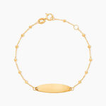 Bracelet Identit&eacute; Evelina Maille Boule Or Jaune - Bracelets Communion Enfant | Histoire d&rsquo;Or