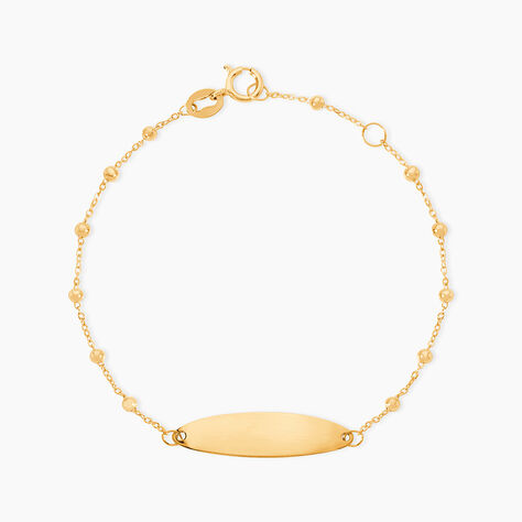 Bracelet Identit&eacute; Evelina Maille Boule Or Jaune - Bracelets Communion Enfant | Histoire d&rsquo;Or