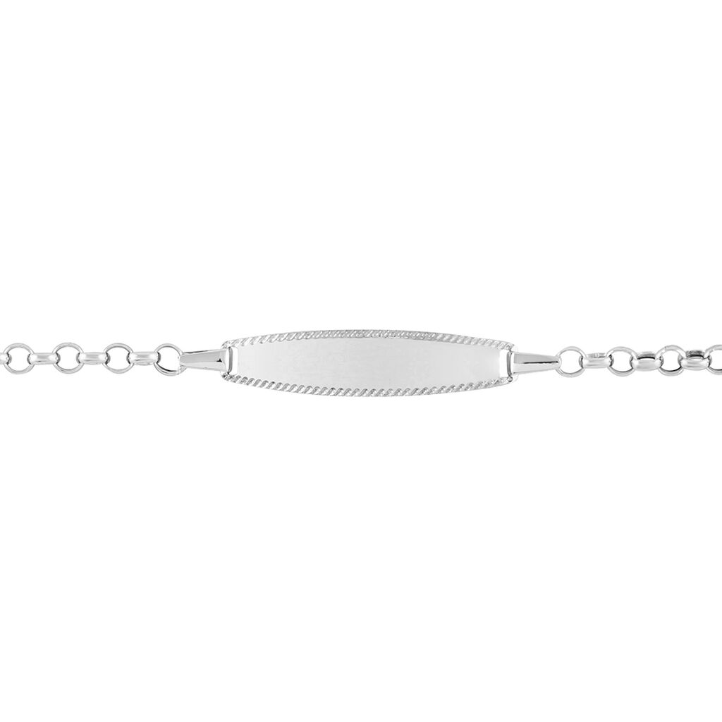 Bracelet Identité Marcel Maille Jaseron Or Blanc - Bracelets Communion Enfant | Histoire d’Or