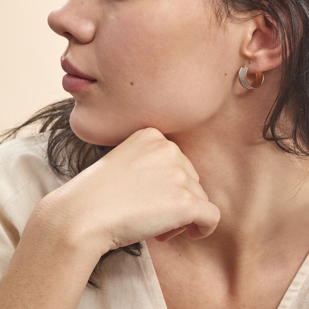 Créoles Lolly Or Bicolore - Boucles d'oreilles créoles Femme | Histoire d’Or