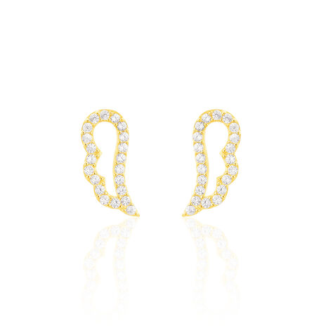 Boucles D'oreilles Puces Angela Or Jaune Oxyde De Zirconium - Clous d'oreilles Femme | Histoire d’Or