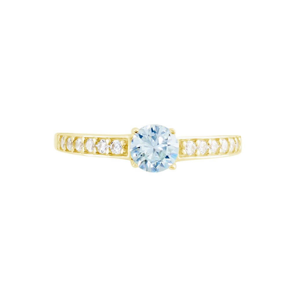 Bague Carrol Or Jaune Topaze Oxyde De Zirconium - Bagues solitaires Femme | Histoire d’Or