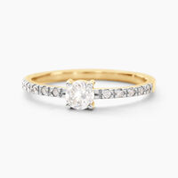 Bague Solitaire Servana Or Jaune Oxyde De Zirconium