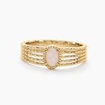 Bague Ensoleill&eacute;e Plaqu&eacute; Or Jaune Quartz - Bagues solitaires Femme | Histoire d&rsquo;Or