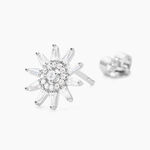 Boucles D'oreilles Puces Daisy Argent Blanc Oxyde De Zirconium - Boucles d'oreilles fantaisie Femme | Histoire d&rsquo;Or