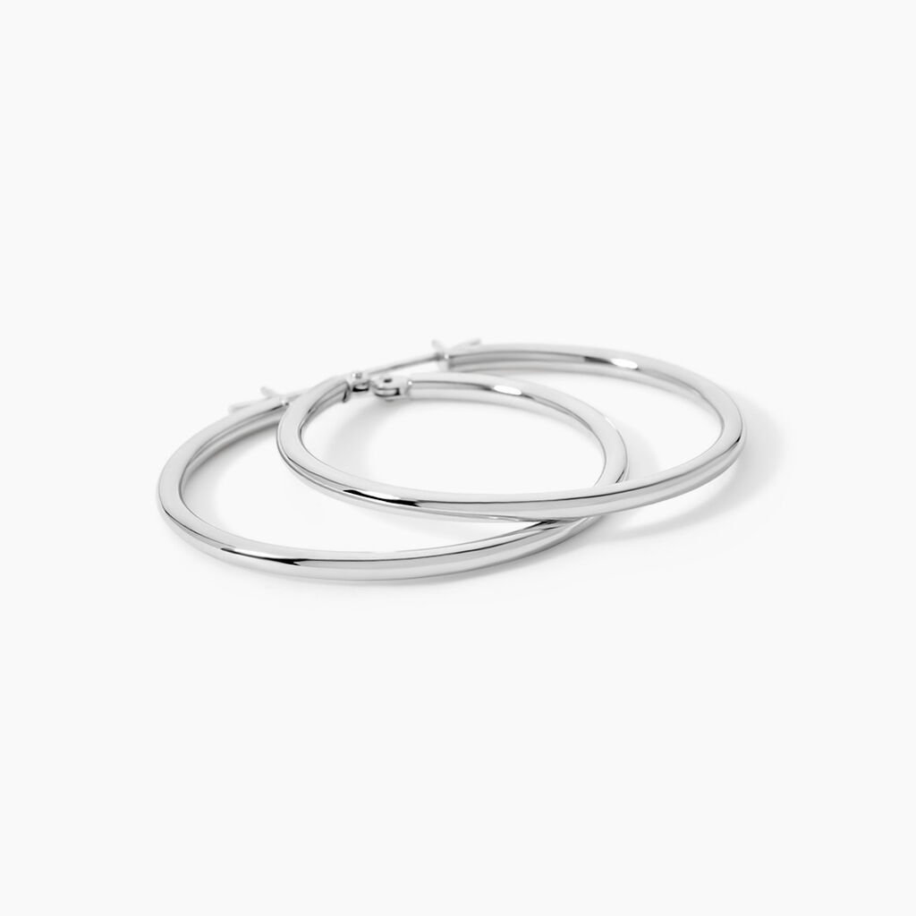Cr&eacute;oles Verania Or Blanc - Boucles d'oreilles cr&eacute;oles Femme | Histoire d&rsquo;Or